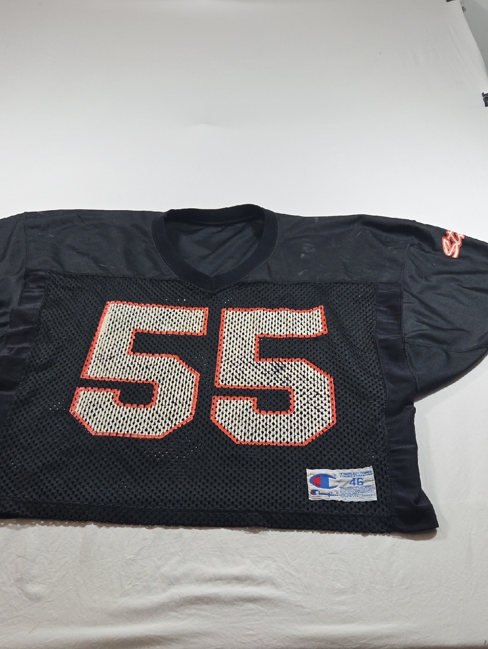 Champion Black Mesh Jersey  White  Red 55 Football